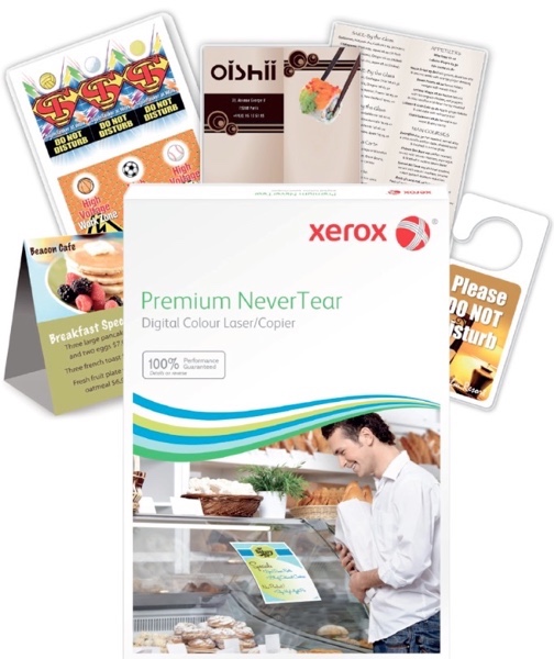 Xerox Premium NeverTear paper with antimicrobial coating for durability